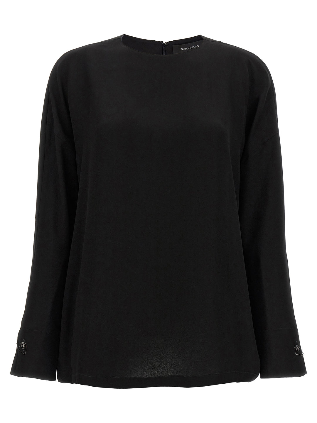 Fabiana Filippi Cufflinks Detail Blouse Shirt and Blouse - Black | feffd32afe7789c47136770d14c9e2f818bc2719