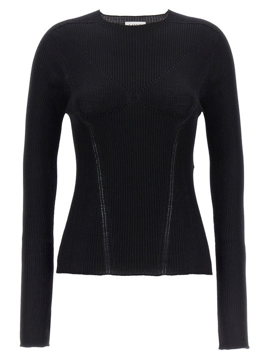Ribbed Sweater Sweaters And Cardigans Black