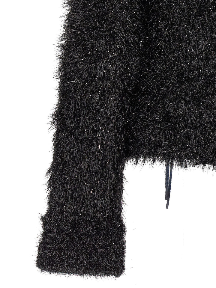 Victoria Beckham Cut-Out Lurex Sweater Sweaters and Cardigans - Black | 74639eac14010de5924cad16e72941bc56f4316f