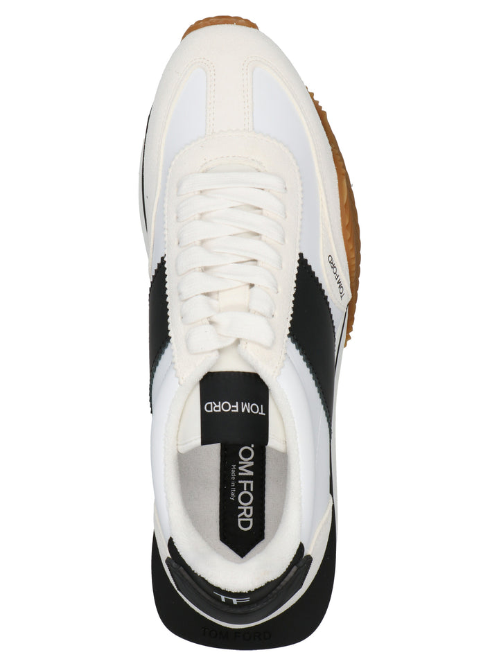 Tom Ford Logo Leather Sneakers - Multicolor | 5beb14caf29591fe31a23624fb0ca1cf11bf9af6