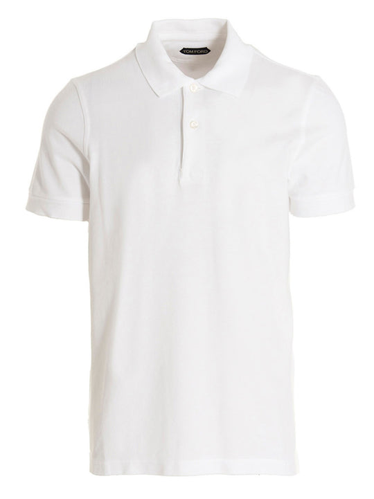 Piqué Cotton Shirt Polo White