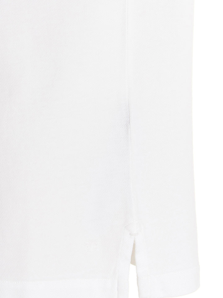 Tom Ford Piqué Cotton  Shirt Polo - White | 4f88221258a78510ab76db67f7a88ca8ad6b9ca6