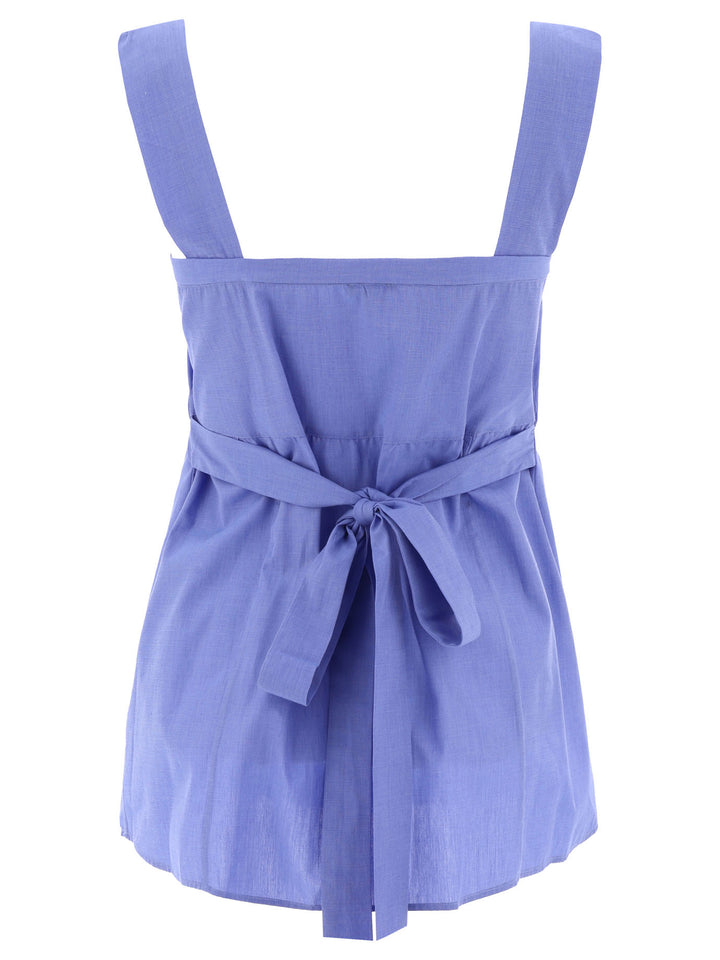 Top With Bow Tops Light Blue