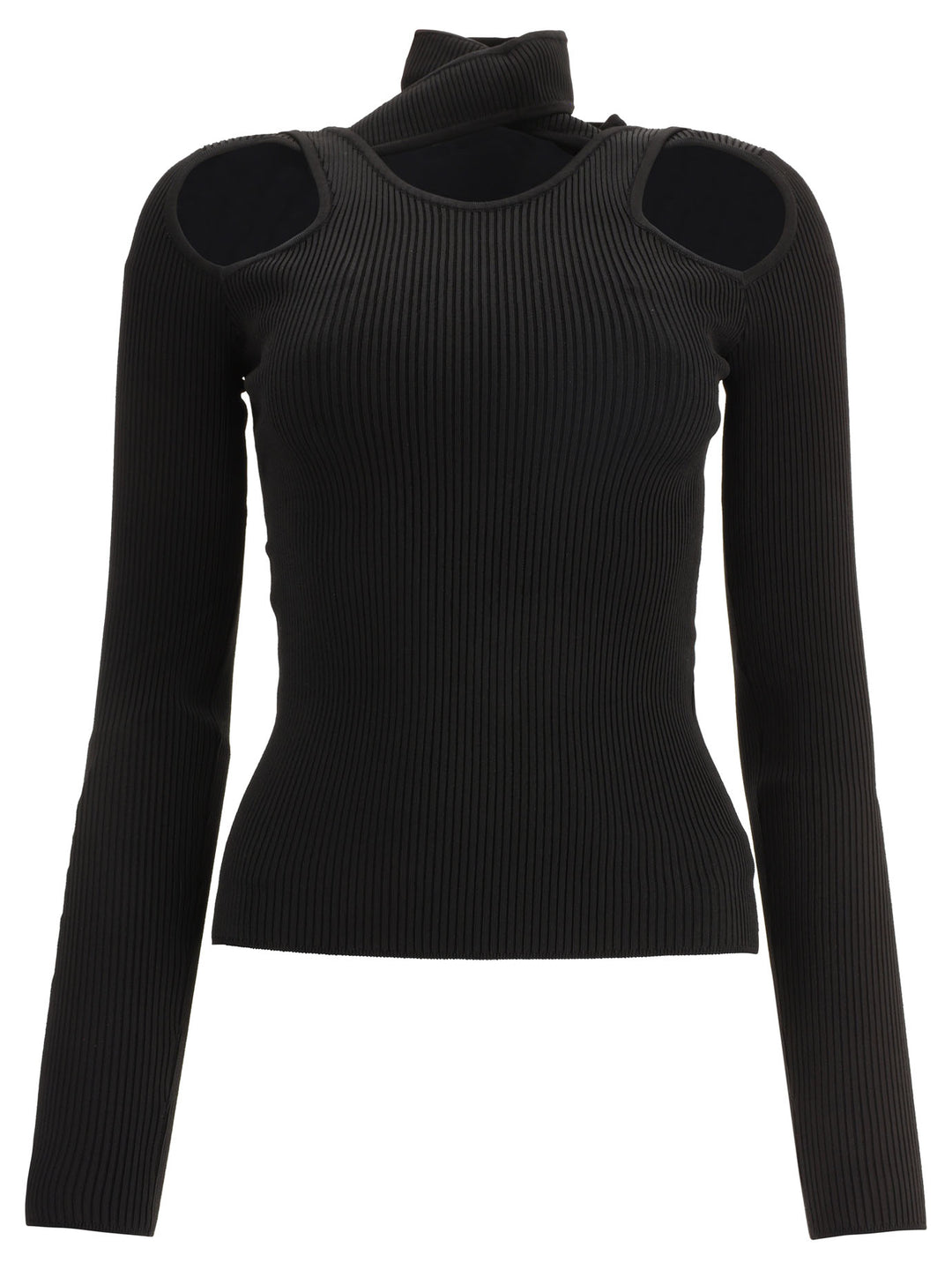 Turtleneck With Cut-Out Knitwear Black