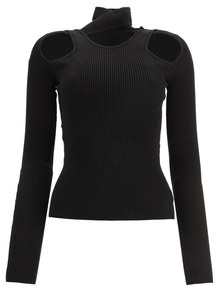 Turtleneck With Cut-Out Knitwear Black