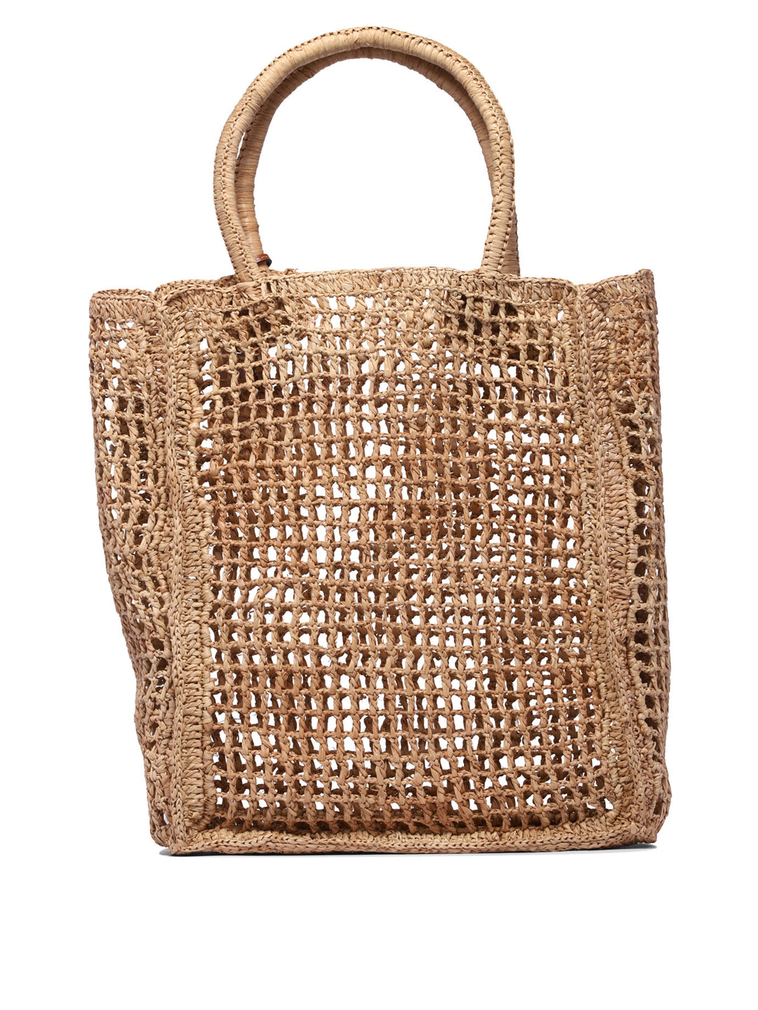 Raffia Net Handbags Beige