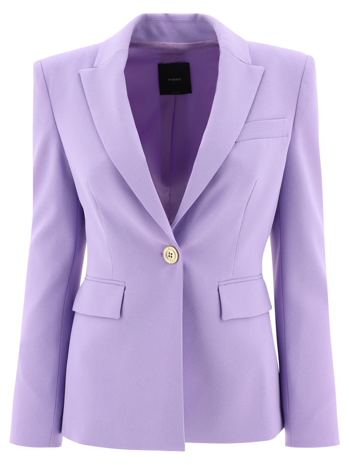 Single-Breasted Blazer In CrêPe Stretch Jackets Purple