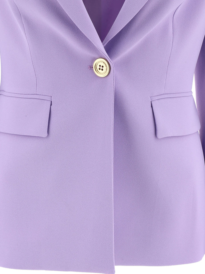 Single-Breasted Blazer In CrêPe Stretch Jackets Purple