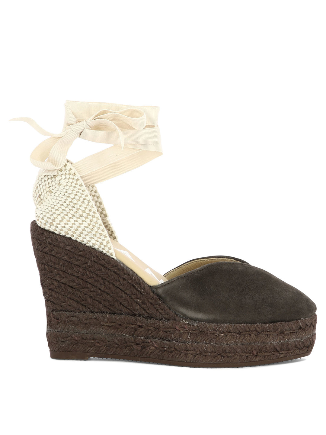 Heart-Shaped Wedge Espadrilles Brown