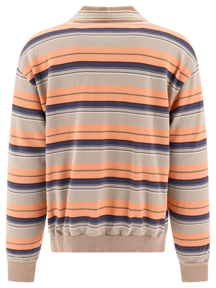 Multi-Border Kanoko Box Polo Shirts Orange