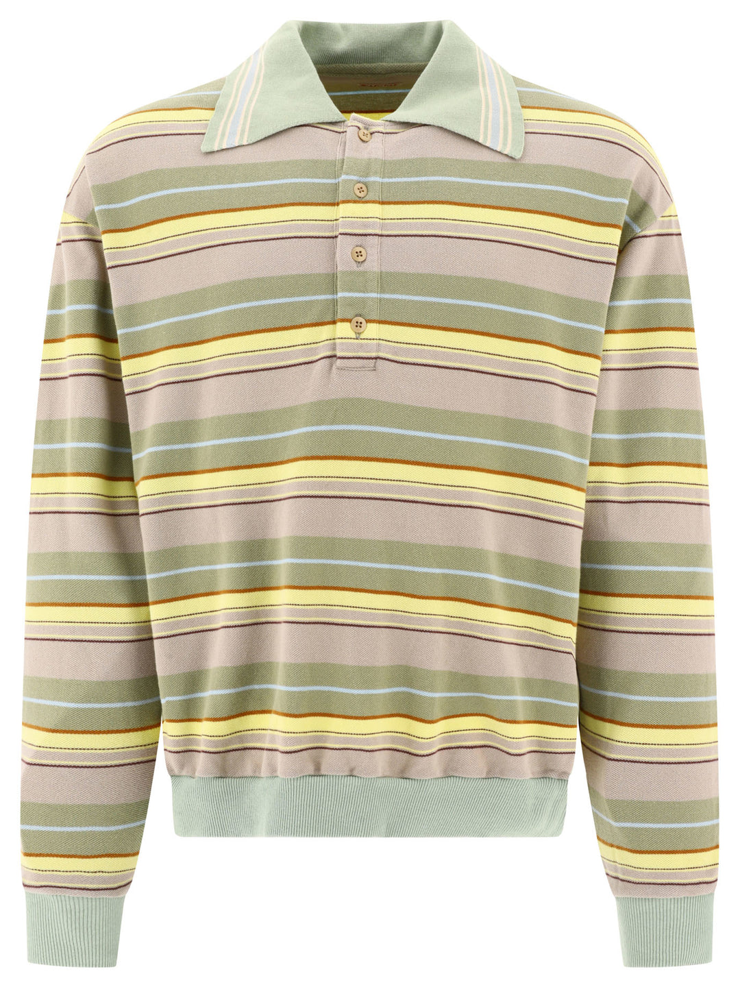 Multi-Border Kanoko Box Polo Shirts Green