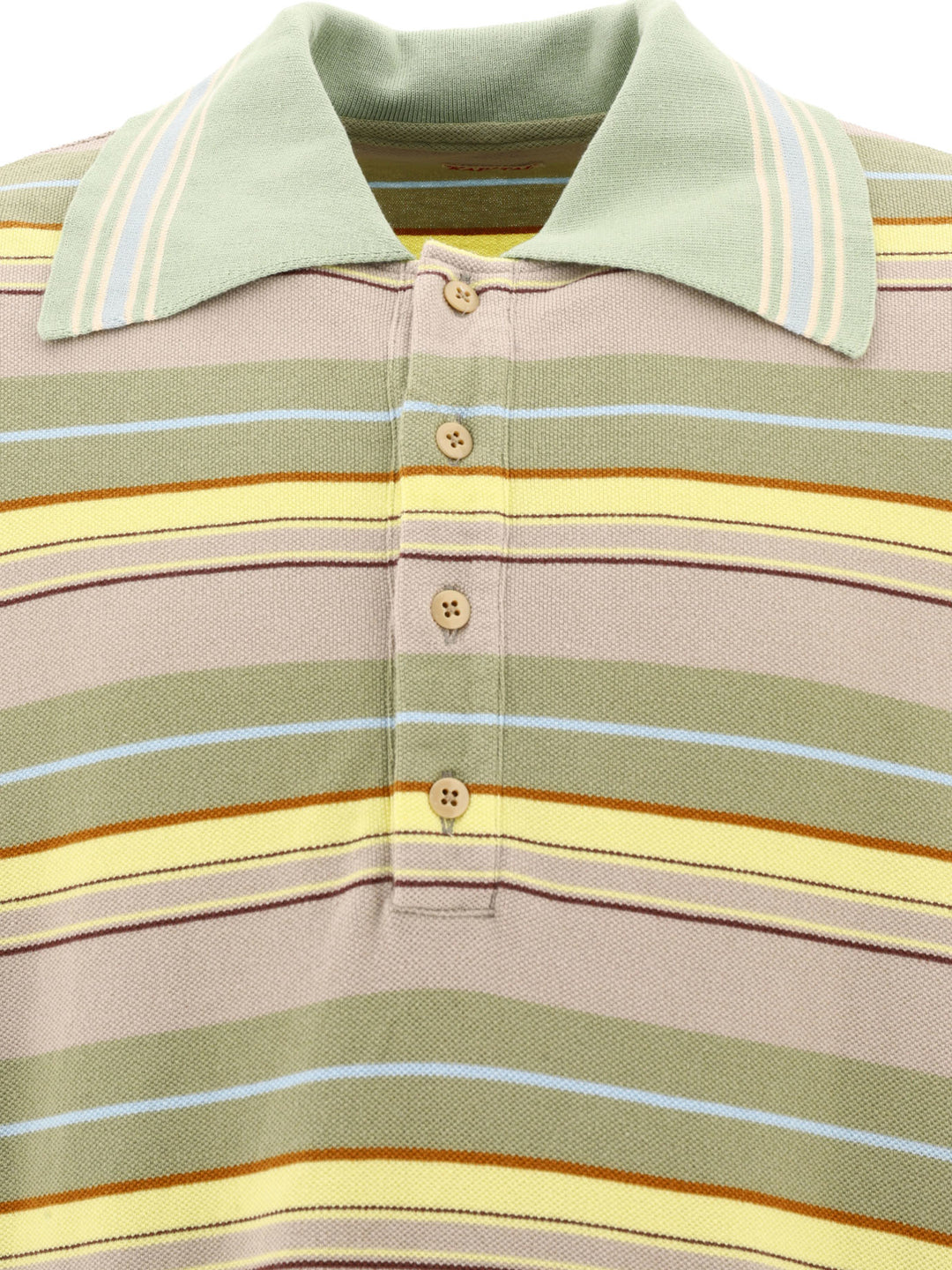 Multi-Border Kanoko Box Polo Shirts Green