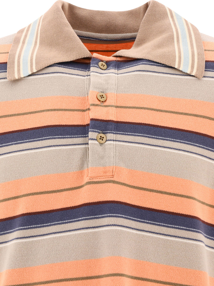 Multi-Border Kanoko Box Polo Shirts Beige