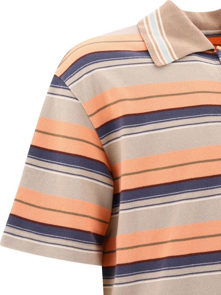 Multi-Border Kanoko Box Polo Shirts Beige