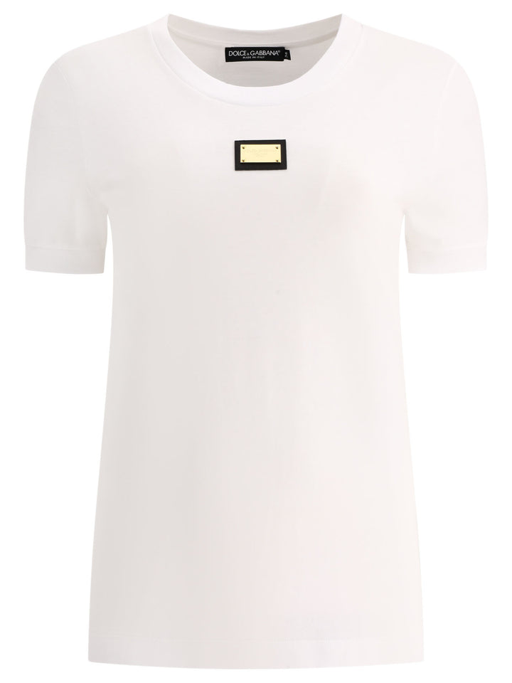 Jersey T-Shirt With Dg Logo Tag T-Shirts White