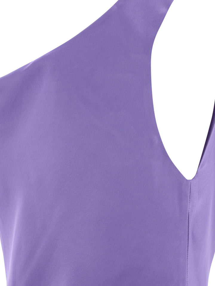 Deep Drape Neck Dresses Purple