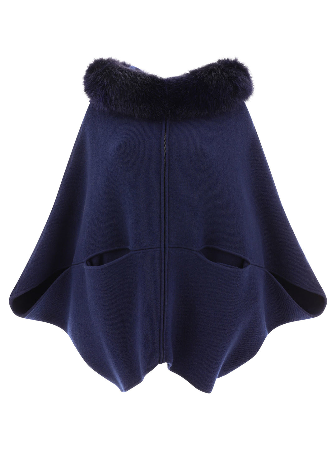 Wool And Cashmere Cape Coats Blue