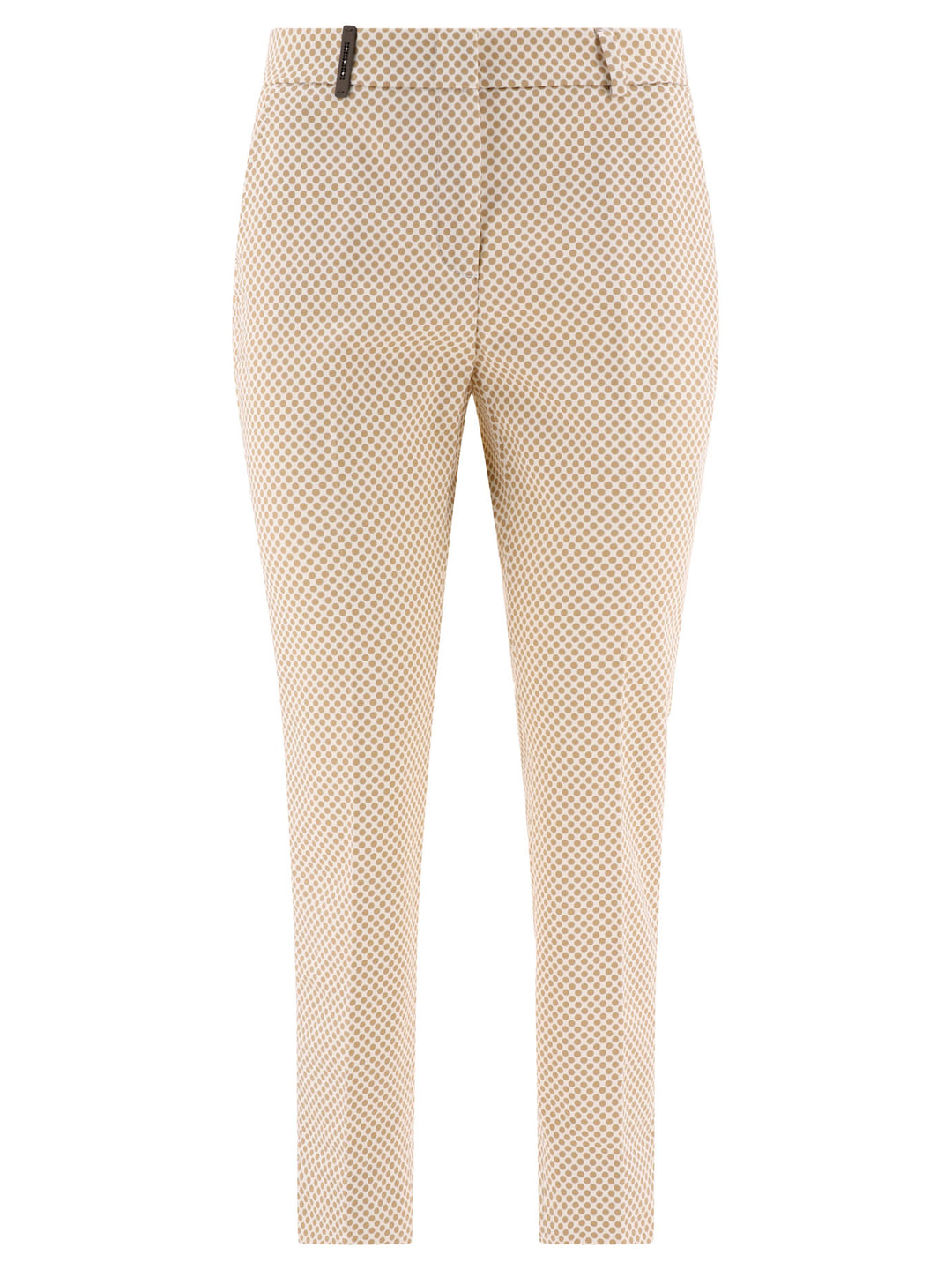 Cigarette Cropped Trousers Beige