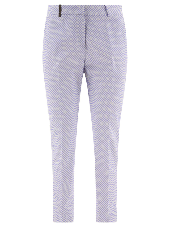 Cropped Cigarette Trousers Light Blue