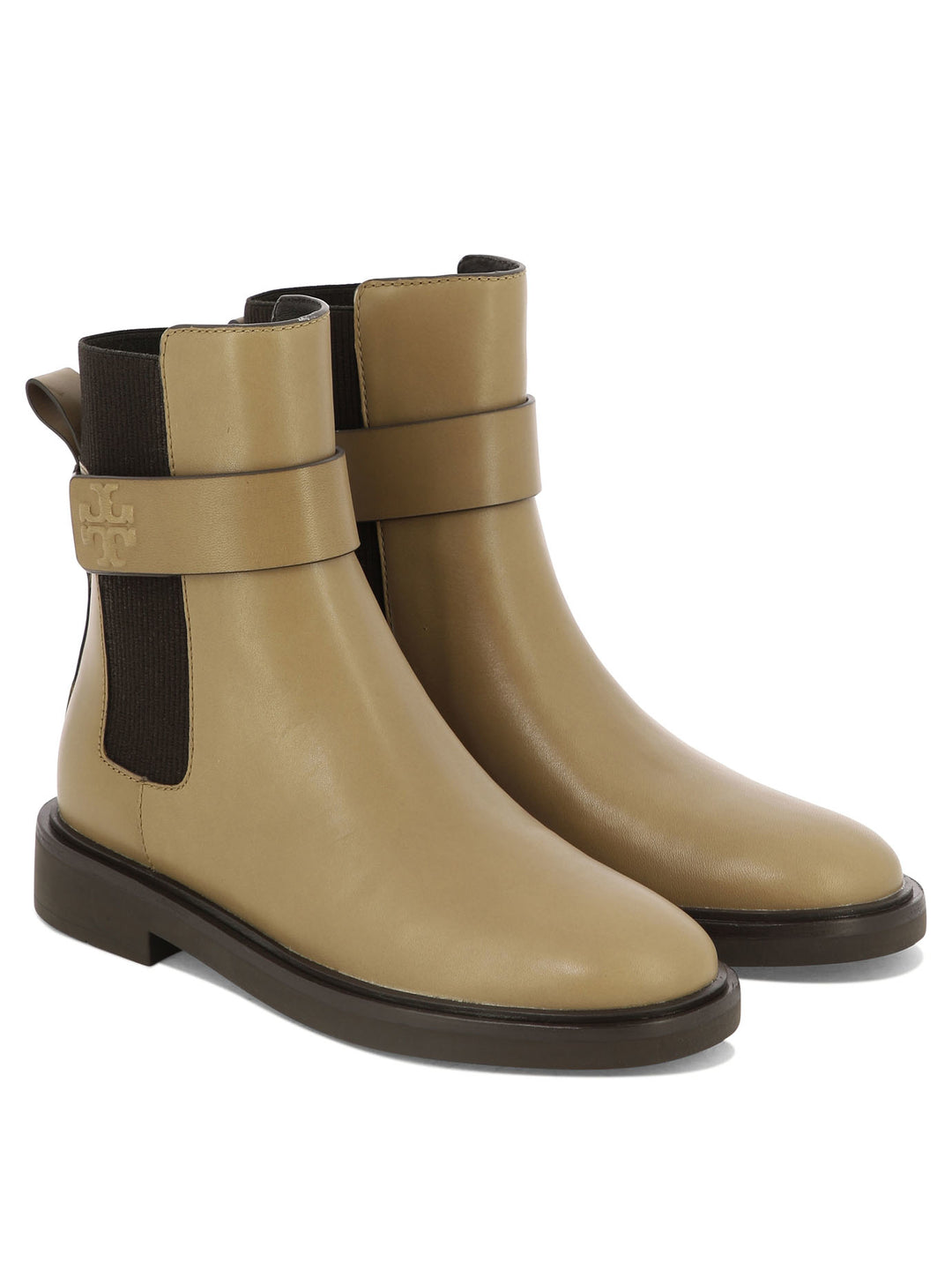 Double T Ankle Boots Beige