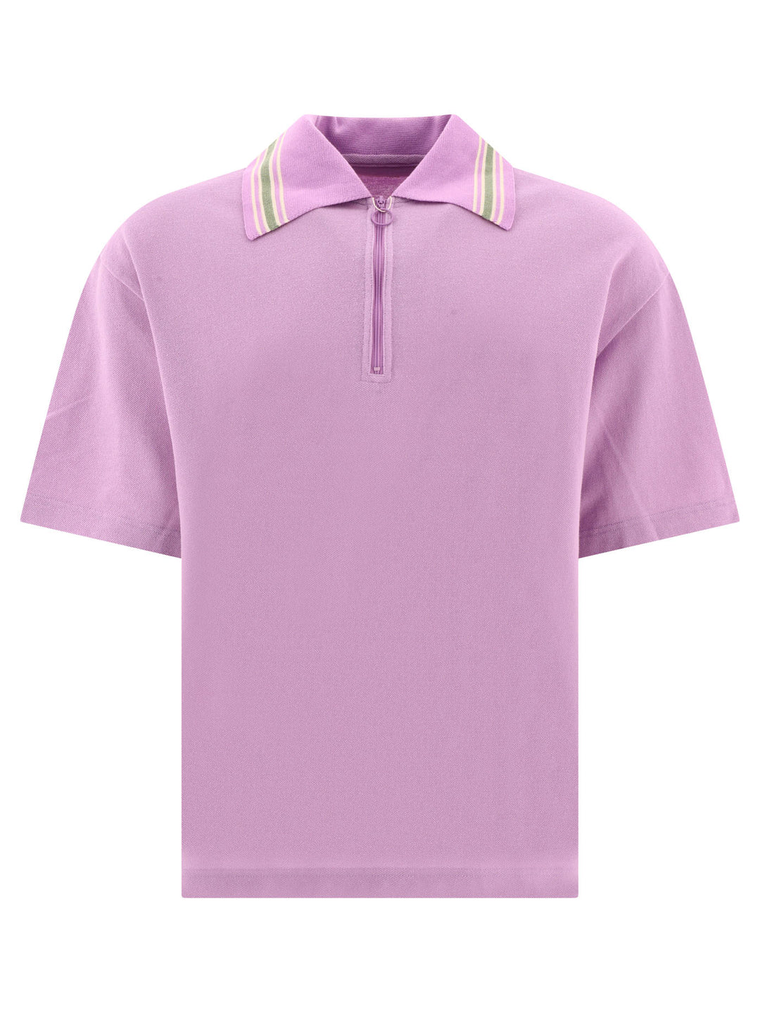 Zip Up Polo Shirts Purple