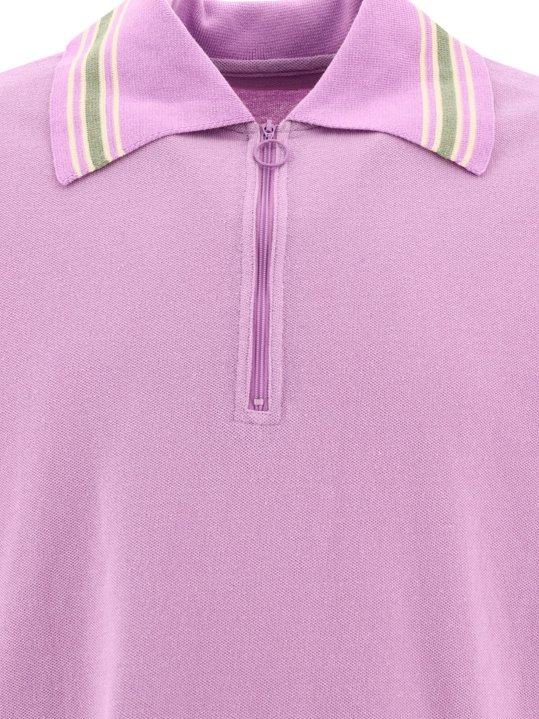 Zip Up Polo Shirts Purple