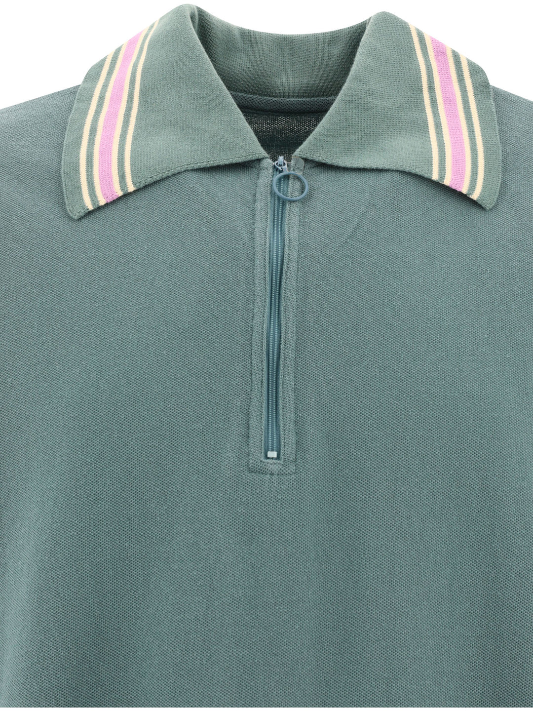 Zip Up Polo Shirts Light Blue