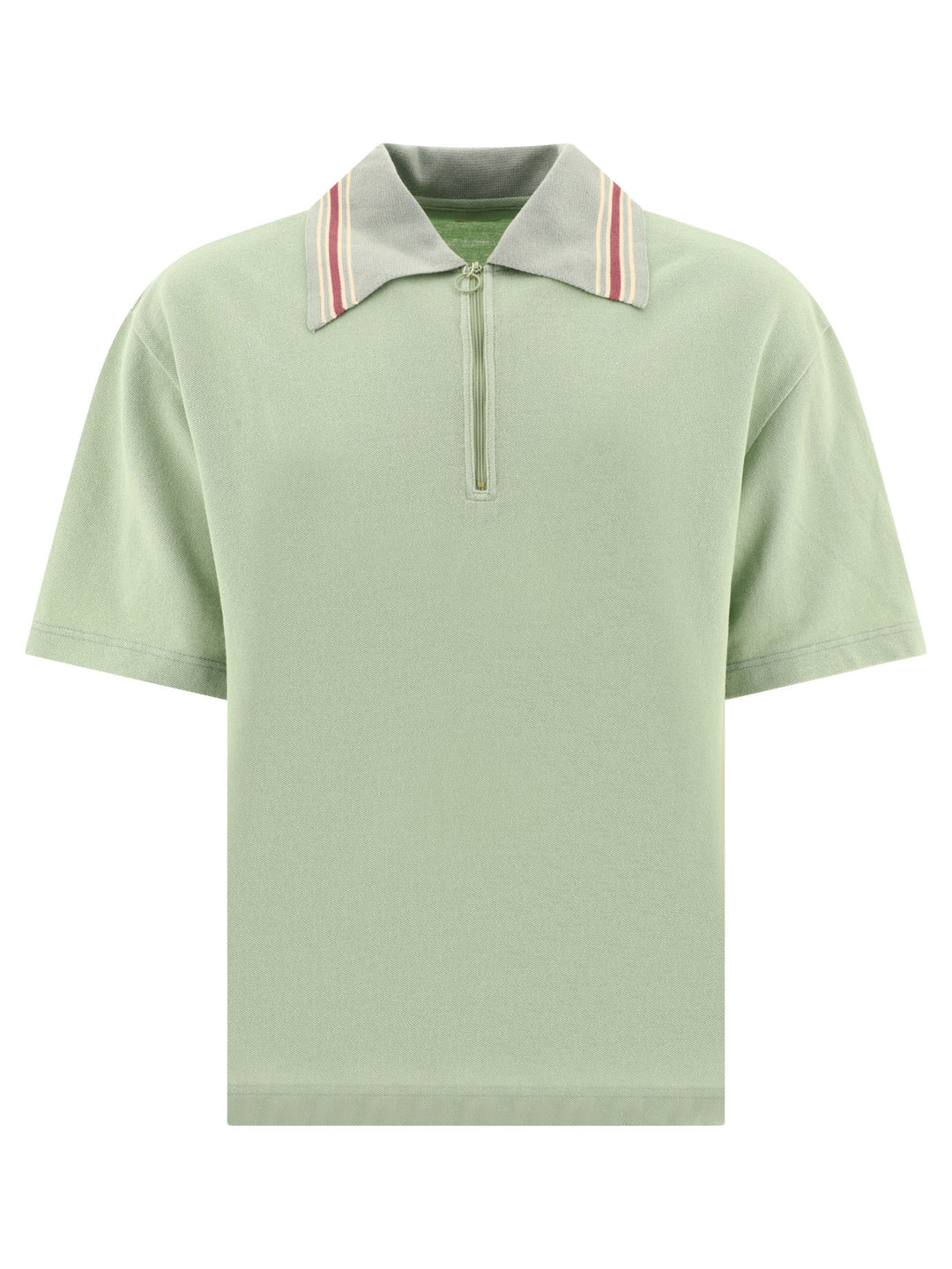 Zip Up Polo Shirts Green