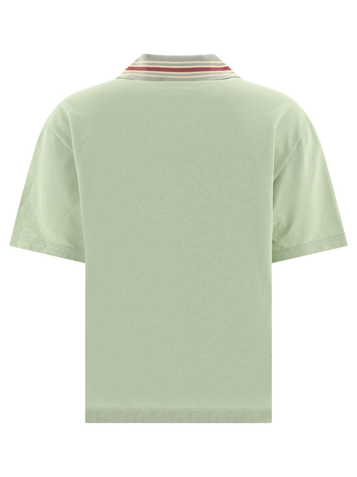 Zip Up Polo Shirts Green