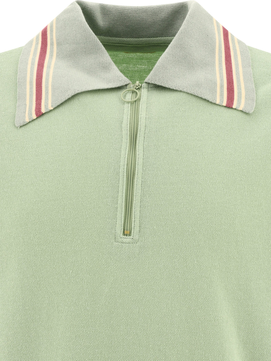 Zip Up Polo Shirts Green