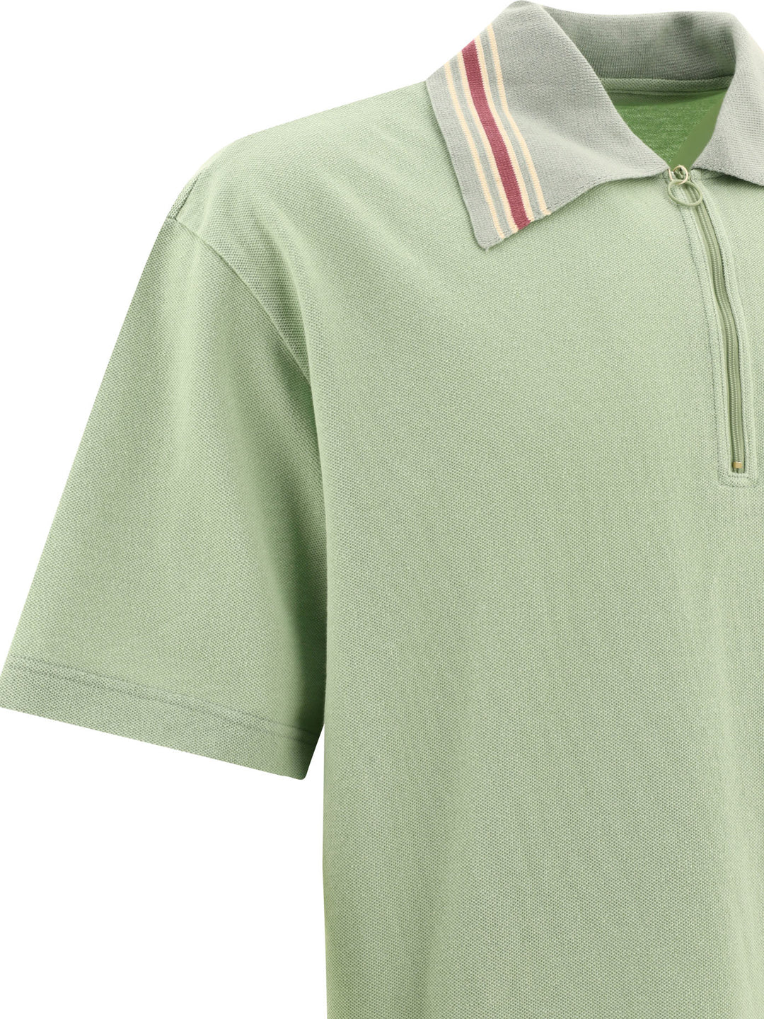 Zip Up Polo Shirts Green