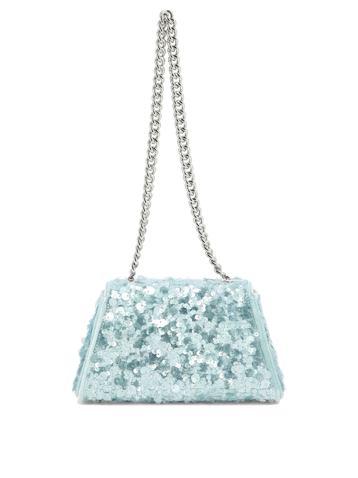 Sequin Bow Mini Shoulder Bags Light Blue