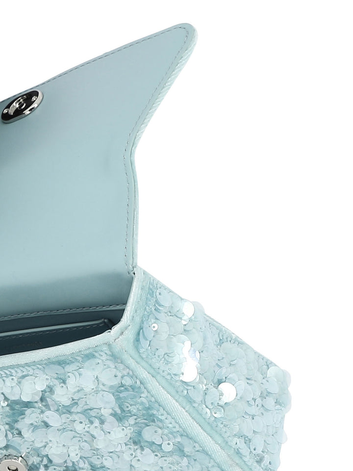 Sequin Bow Mini Shoulder Bags Light Blue