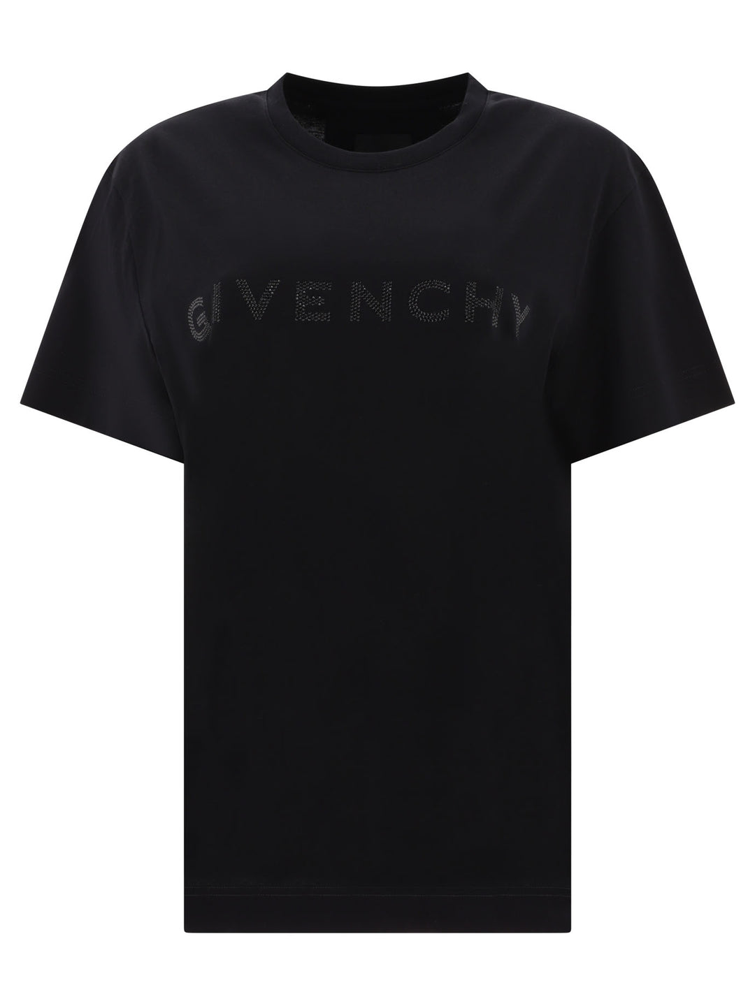 Givenchy T-Shirt In Cotton With Rhinestones T-Shirts Black