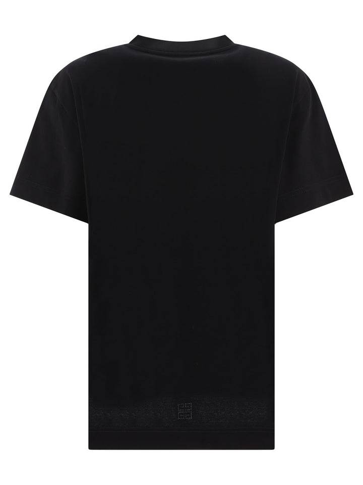 Givenchy T-Shirt In Cotton With Rhinestones T-Shirts Black