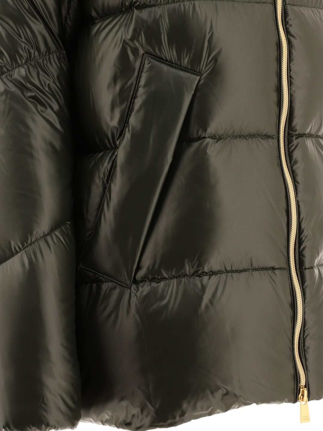 Down Jacket With Contrasting Interior Jackets Green