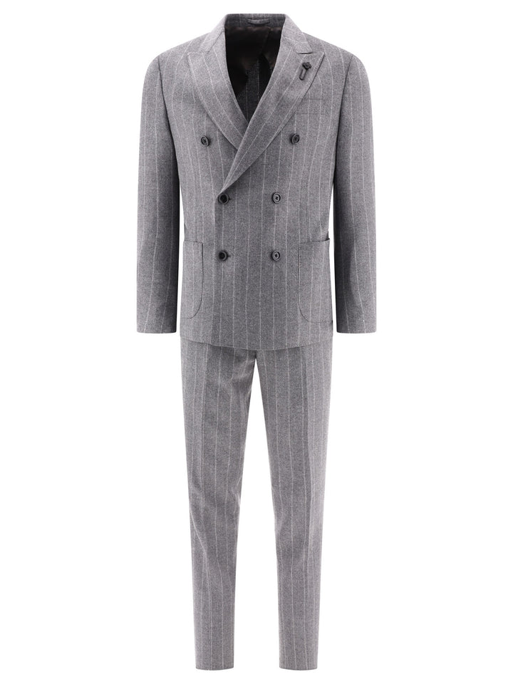 Pinstriped Suit Suits Grey