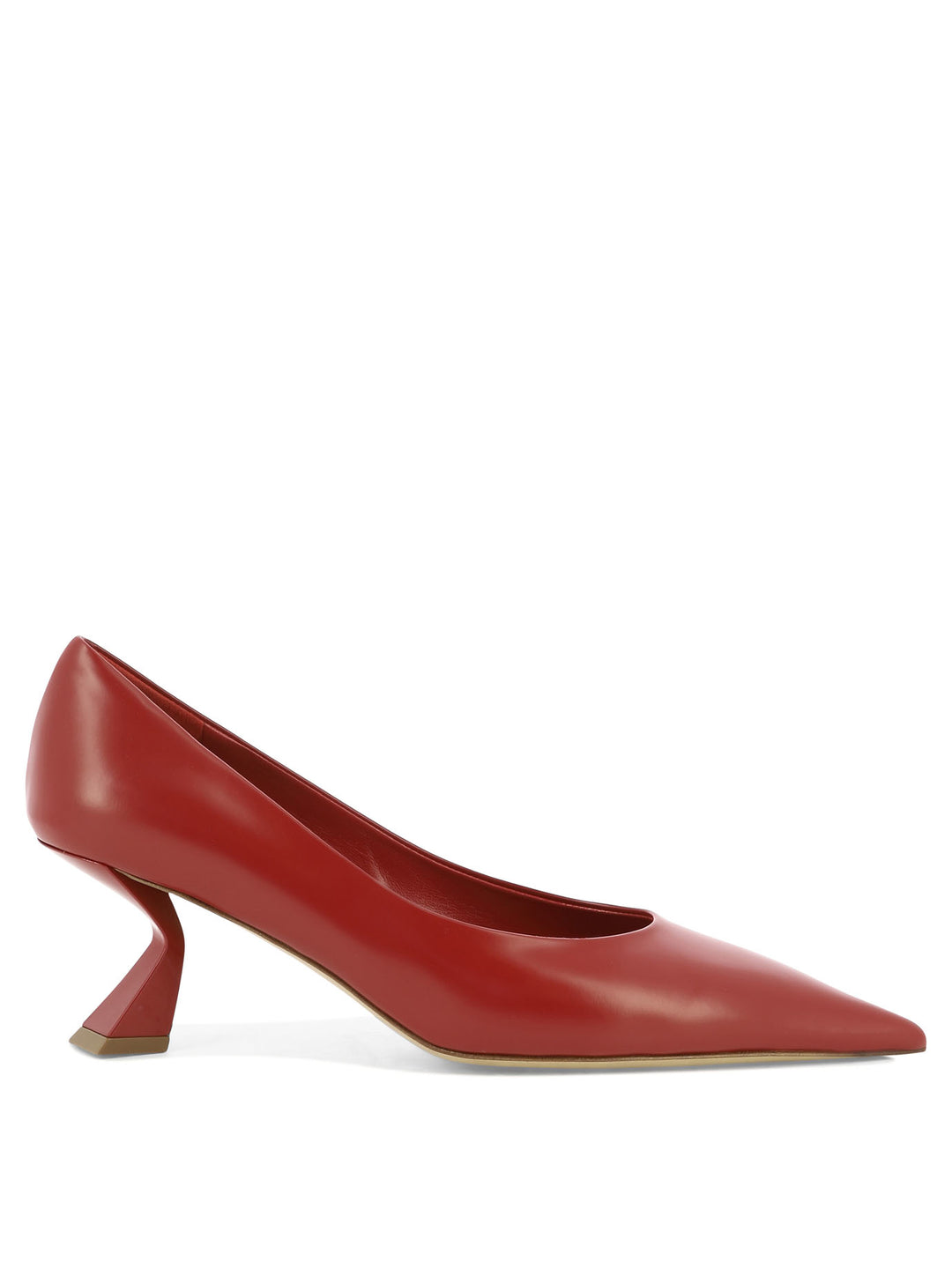 Leather Pumps Heeled Shoes Red