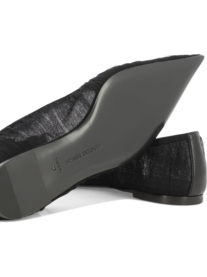 Pointed-Toe Ballet Flats Ballerinas Black