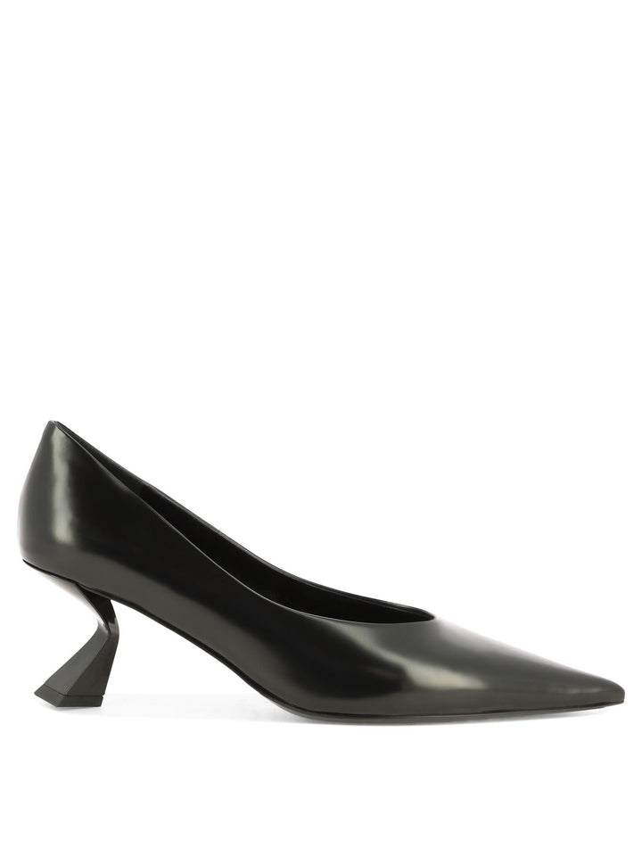 Leather Pumps Heeled Shoes Black