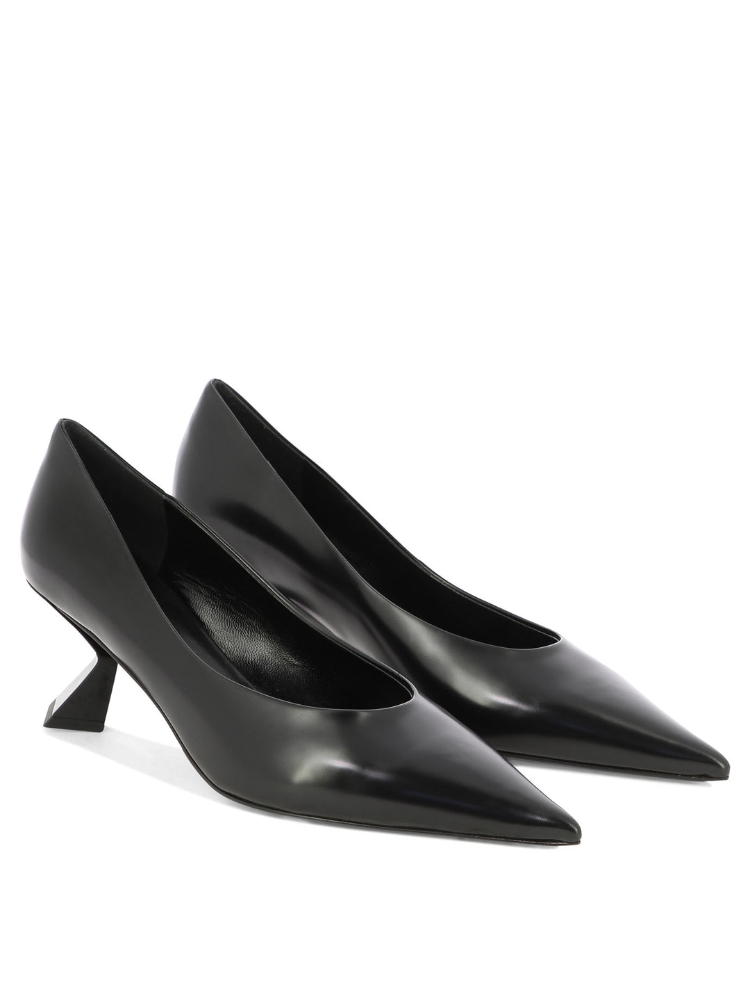 Leather Pumps Heeled Shoes Black