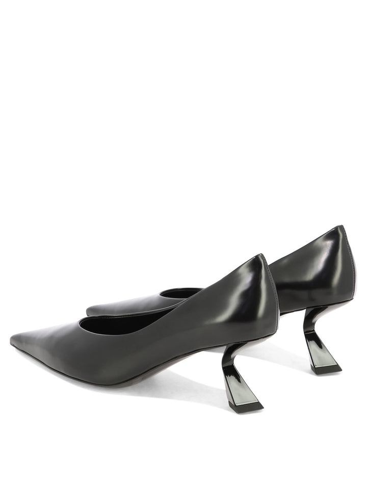 Leather Pumps Heeled Shoes Black