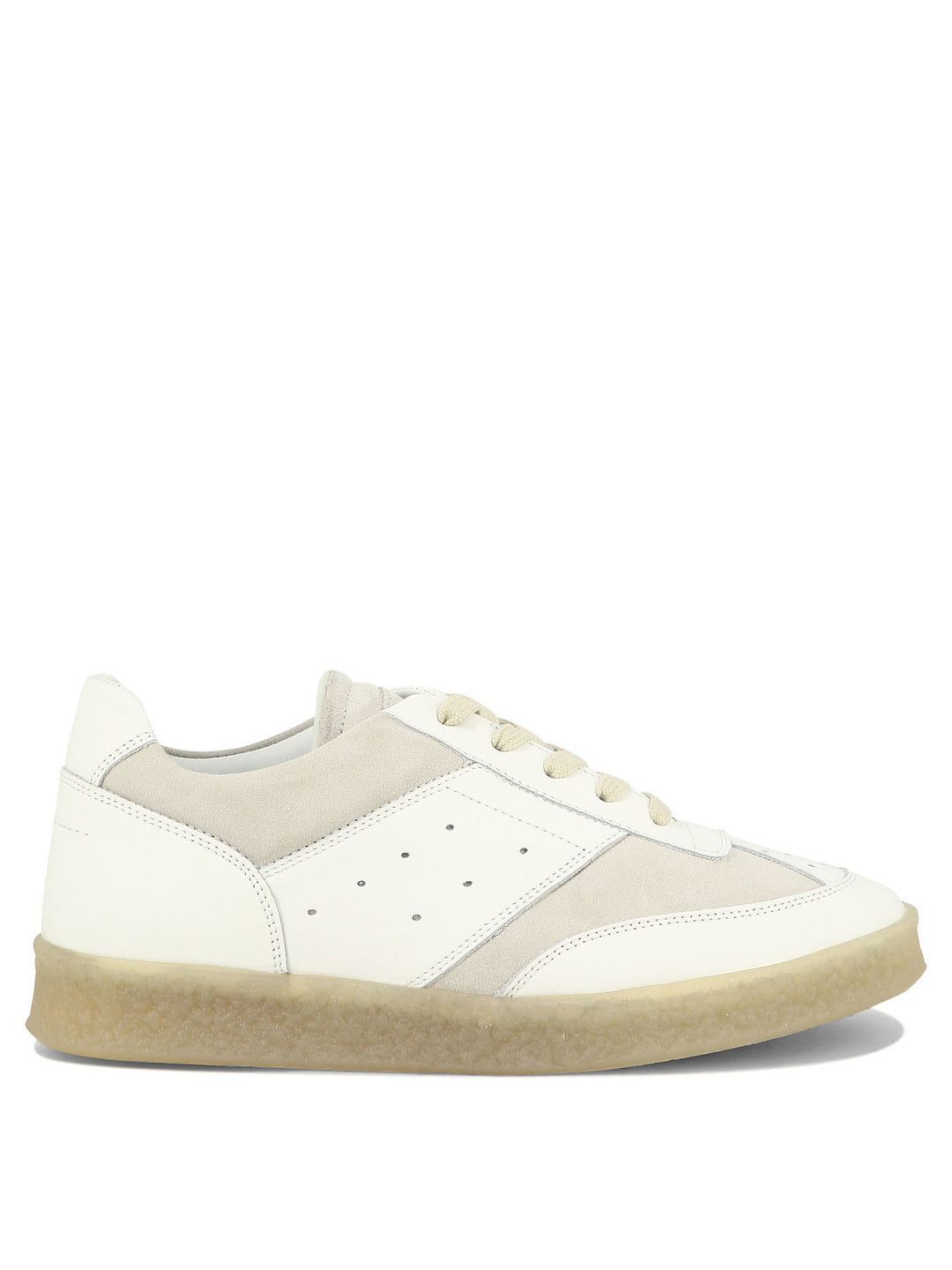 Leather And Suede Sneakers Sneakers & Slip-On White