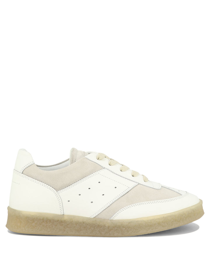 Leather And Suede Sneakers Sneakers & Slip-On White