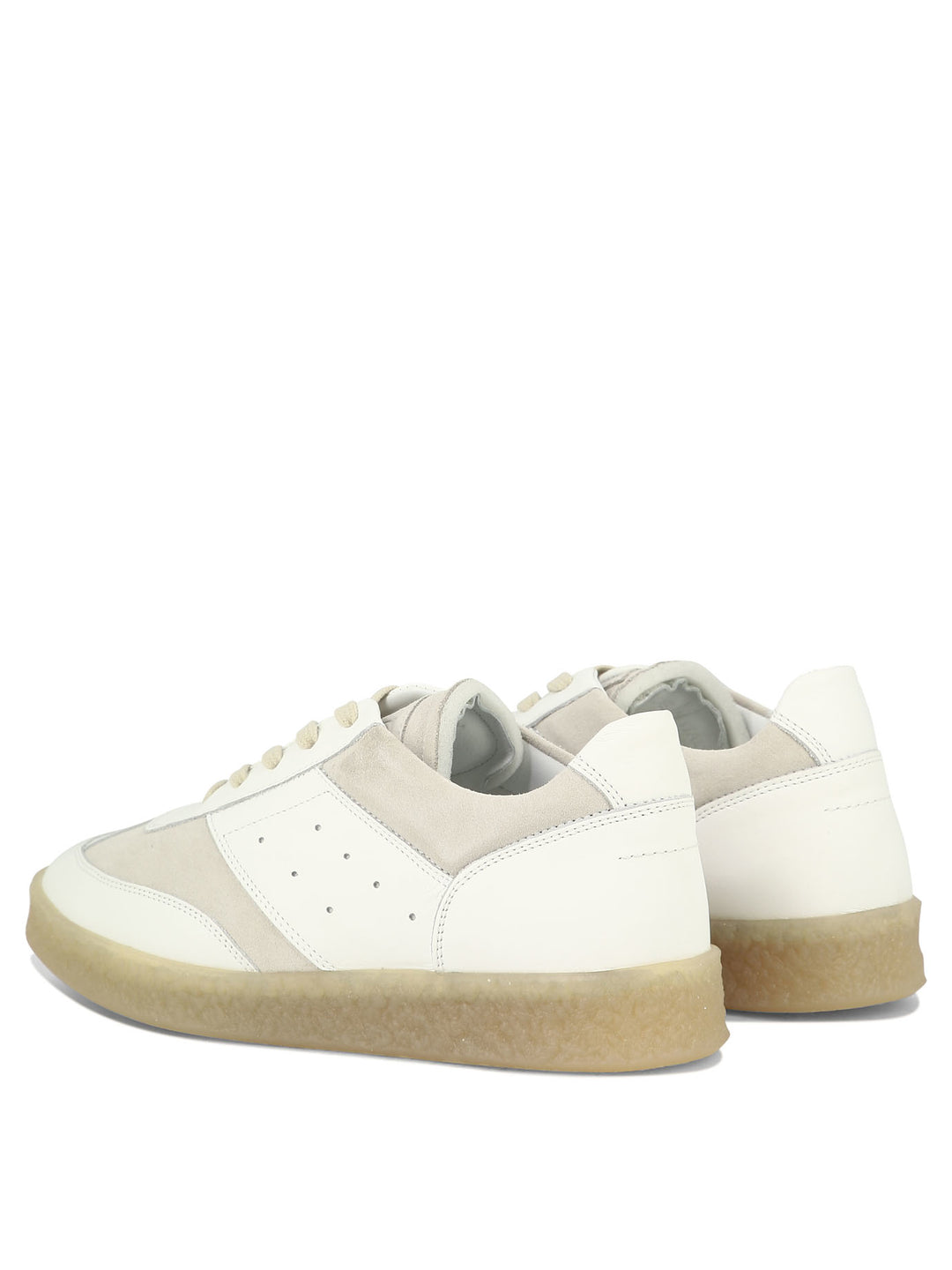 Leather And Suede Sneakers Sneakers & Slip-On White