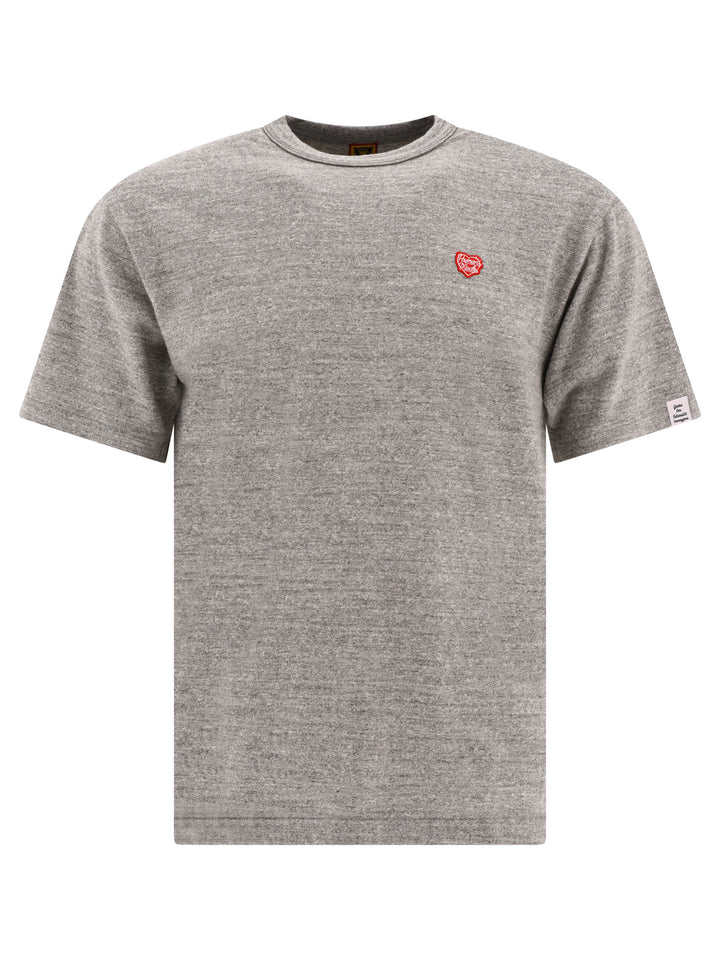 Heart Badge T-Shirts Grey