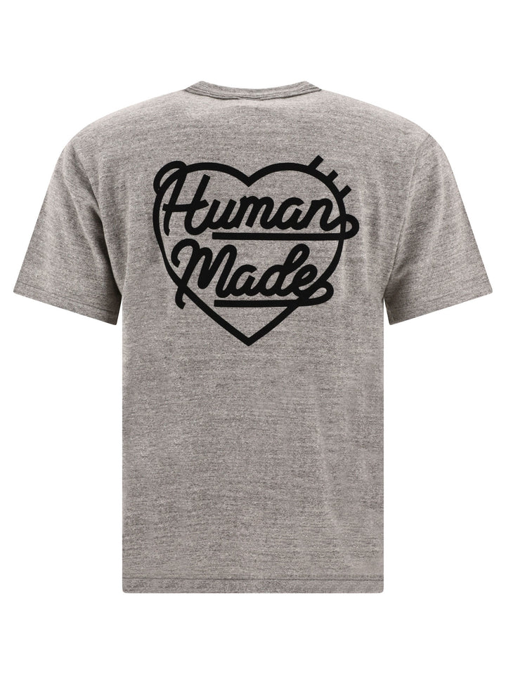 Heart Badge T-Shirts Grey