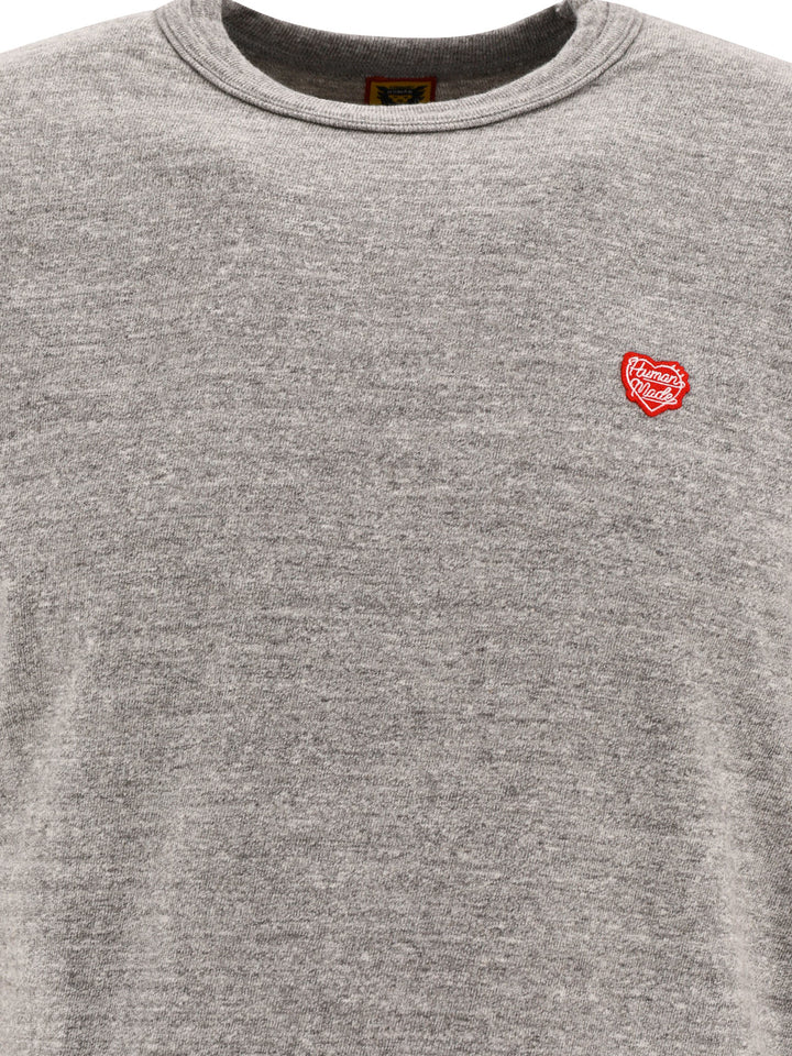 Heart Badge T-Shirts Grey