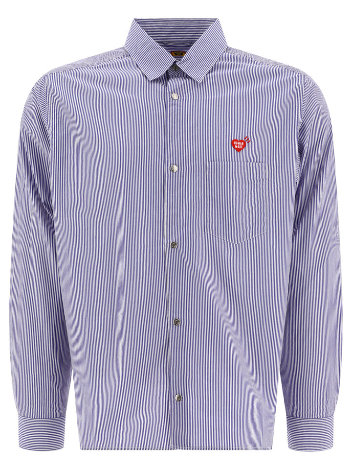 Striped Shirt With Logo Shirts Blue