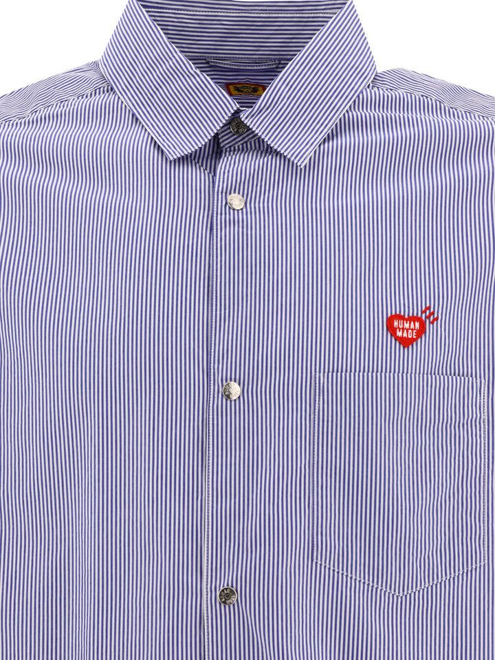 Striped Shirt With Logo Shirts Blue